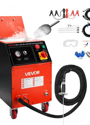 Dry Ice Blasting Machine, 11LBS (5KG) Capacity Dry Ice Cleaning Machine with 4 Nozzles, Adjustable Pressure & Dry Ice Amount, Movable Blaster Cleaner for Automotive Ship Aviation Chemical, 120V