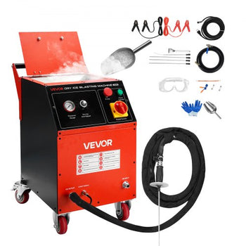 Dry Ice Blasting Machine, 11LBS (5KG) Capacity Dry Ice Cleaning Machine with 4 Nozzles, Adjustable Pressure & Dry Ice Amount, Movable Blaster Cleaner for Automotive Ship Aviation Chemical, 120V