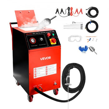 Dry Ice Blasting Machine, 16.5LBS (7.5KG) Capacity Dry Ice Cleaning Machine with 4 Nozzles, Adjustable Pressure & Dry Ice Amount, Movable Blaster Cleaner for Auto Ship Aviation Chemical, 120V