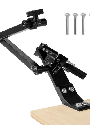 Lawn Mower Blade Sharpener, 15° - 45° Adjustable Lawnmower Blade Sharpening Tool with 4 Adapter Pins, Ball Bearing Design & 25mm Enlarged Handle, Compatible with Most Angle Grinders