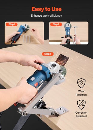 Lawn Mower Blade Sharpener and Balancer, 15° - 45° Adjustable Lawnmower Blade Sharpening Tool with 4 Adapter Pins, Ball Bearings & 25mm Enlarged Handle, Compatible with Most Angle Grinders