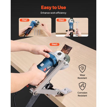 Lawn Mower Blade Sharpener and Balancer, 15° - 45° Adjustable Lawnmower Blade Sharpening Tool with 4 Adapter Pins, Ball Bearings & 25mm Enlarged Handle, Compatible with Most Angle Grinders