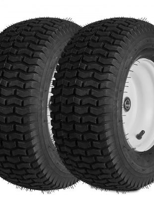 Lawn Mower Tires with Rim, 16x6.5-8" Tubeless Tractor Tires, 2-Pack Tire and Wheel Assembly, Turf Pneumatic Tires, 3" Offset Hub, 3/4" Bushing Size, 16 PCS Adapters for Riding Mower Lawn Tractor