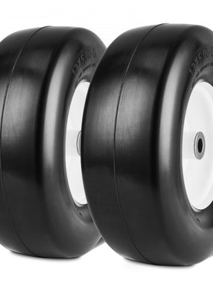 Lawn Mower Tires with Rim, 13x5-6" Tubeless Tractor Tires, 2-Pack Tire and Wheel Assembly, Flat-free PU Tires, 3.25"-5.9" Centered Hub, 3/4" Bushing Size, 20 PCS Adapter for Lawn Mowers Tractors