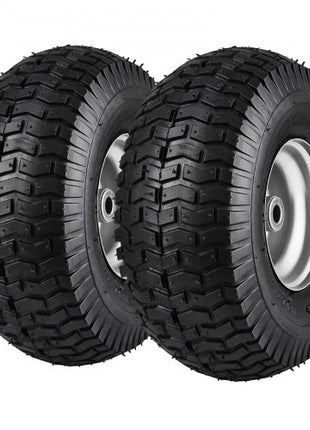Lawn Mower Tires, 15x6-6" Lawn Tractor Tires, 2-Pack Tire and Wheel Assemblies, Turf Pneumatic Tires with 3" Centered Hub and 3/4" Bushing Size, 16 PCS Adapters for Riding Mowers Lawn Tractors