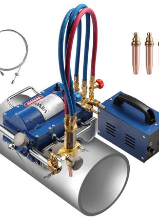 Electromagnetic Gas Pipe Cutting Machine, 2"-30"/Min Automatic Pipe Beveler for 0.2"-4" Thick Tube, Features 3 Tips & Adjustable Angles, Torch Burner Beveler, Magnetic Gas Machine 110V CG2-11C