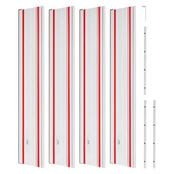 Track Saw Guide Rail, 110-Inch Cutting Range, Kit Includes 4 x 27.5 in Aluminum Extruded Guide Rails and 3 Connectors, Compatible with Makita, Festool & WEN Track Saws, for Woodworking Projects
