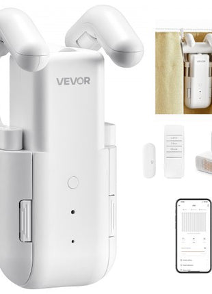 Automatic Curtain Opener, APP and Remote Control, Hub Included, Electric Smart Curtain Opener Compatible with Alexa and Google Home, Timed Opening and Closing, Silent Mode, for Roman Rods