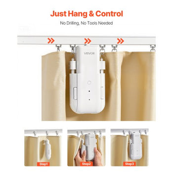 Automatic Curtain Opener, APP and Remote Control, Hub Included, Electric Smart Curtain Opener Compatible with Alexa and Google Home, Timed Opening and Closing, for U-shaped/I-shaped Rails