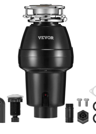 Garbage Disposal, 1/2 HP 3450RPM Continuous Feed Food Waste Disposer, 3-Bolt Mount Food Waste Grinding System with Sound Reduction, Power Cord & Splash Guard for Kitchen Sinks