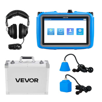 Pipe Water Leak Detector for Indoors, 1Hz-10000Hz, 7" Touchscreen Plumbing Water Leakage Detection Locator with Horizontal & Vertical Sensors, Headphones, 8GB SD Card & Carry Case for Home Use