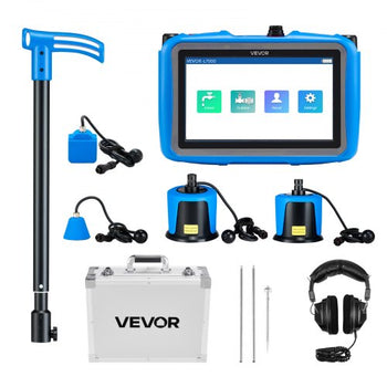 Pipe Water Leak Detector with 4 Sensors, 1Hz-10000Hz, 7" Touchscreen Underground Plumbing Leakage Detection Locator with 3 Listening Rods, Headphones, 8GB Card & Carry Case for Indoors Outdoors