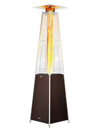 Patio Heater for Outdoor Use, 48000BTU Pyramid Propane Heater w/Wheels, Quartz Glass Tube Outdoor Patio Flame Heater for Patio, Party, Backyard, Garden, Decoration, Hammered Bronze