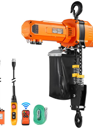 2200 lbs Electric Chain Hoist, 10 ft Lifting Height, 120V Single Phase Overhead Crane with 328 ft Wireless & 8 ft Wired Remote Control, Power Electric Hoist for Factories, Warehouses, Garages