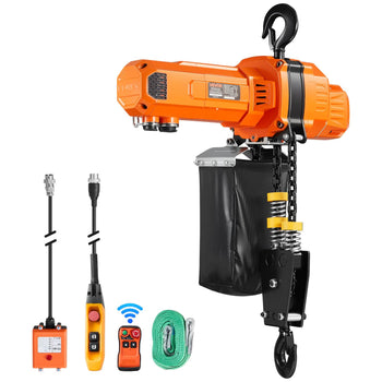 2200 lbs Electric Chain Hoist, 10 ft Lifting Height, 120V Single Phase Overhead Crane with 328 ft Wireless & 8 ft Wired Remote Control, Power Electric Hoist for Factories, Warehouses, Garages