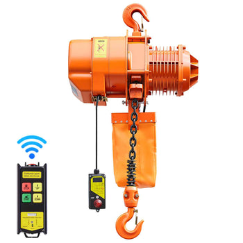 4400 lbs Electric Chain Hoist, 20 ft Lifting Height, Three-Phase Overhead Crane with 328 ft Wireless Remote Control, Single G100 Chain Electric Lift Hoist for Factories, Warehouses, Garages