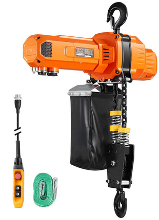 2200 lbs Electric Chain Hoist, 20 ft Lifting Height, 120V Single Phase Overhead Crane with 15 ft Wired Remote Control, G100 Chain Electric Lift Hoist for Factories, Warehouses, Garages