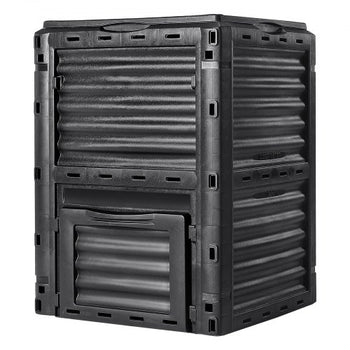 Garden Compost Bin 80 Gal, BPA Free Composter, Large Capacity Outdoor Composting Bin with Top Lid and Bottom Door, Easy Assembling, Lightweight, Fast Creation of Fertile Soil