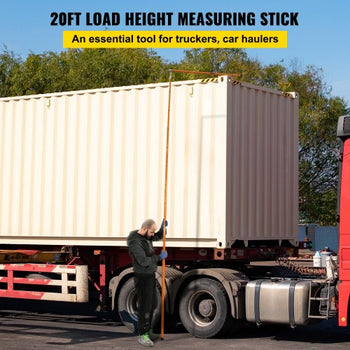 Load Height Measuring Stick, 20\' Sturdy Fiberglass Truck Height Stick with Adjustable Pole, Non-conductive Truck Height Measuring Stick with Carrying Bag, Height Stick for Trucks, Car Haulers