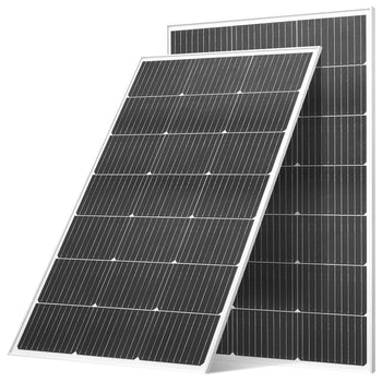 2PCS 100W Monocrystalline Solar Panels, 23% High-Efficiency Mono PV Module with Stable MC4 Output & Aluminum Frame, IP65 Waterproof Solar Panel for Car Boat RV Flat Rooftop Off-Grid Applications