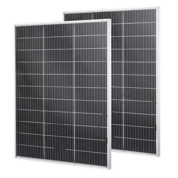 2PCS 100W Bifacial Solar Panels, 23% High-Efficiency N-Type Monocrystalline PV Module with MC4 Output & Aluminum Frame, IP67 Waterproof Solar Panel for Car Boat RV Flat Rooftop Off-Grid
