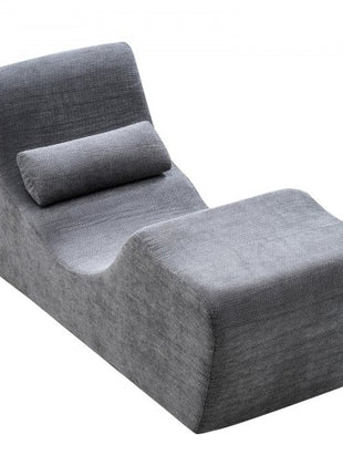 Yoga Chair Chaise, Ergonomic Chaise Lounge Chair for Yoga, Modern Boneless Curved Foam Lounge Indoor for Massage, Stretching, Relaxation, Exercise, Used in Living Room, Bedroom, Balcony, Grey