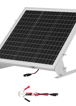 20W 12V Solar Battery Trickle Charger Maintainer, Mono Solar Panel Battery Charger with Built-in MPPT Controller & Adjustable Mount Bracket, IP65 Waterproof for Car Boat RV Trailer House Roof