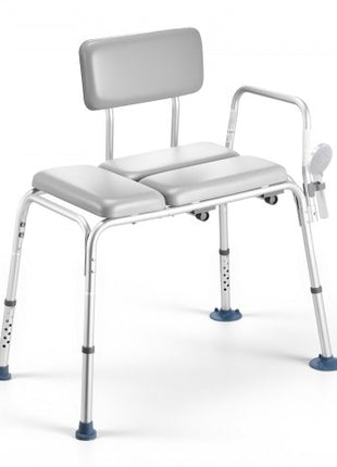 Tub Transfer Bench for Bathtub, 500 lbs Weight Capacity Heavy Duty Shower Chair with Arm and Backrest, Height Adjustable Bathroom Shower Bench Bath Seat for Adults, Seniors, Elderly and Disabled