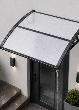 Awnings for Door Entrance, 38 x 40 in, Exterior Front Door Window Awnings with Drainage & ABS Bracket, Rain Snow Sun Protection, Overhang Polycarbonate Door Canopy for Porch Patio, Clear