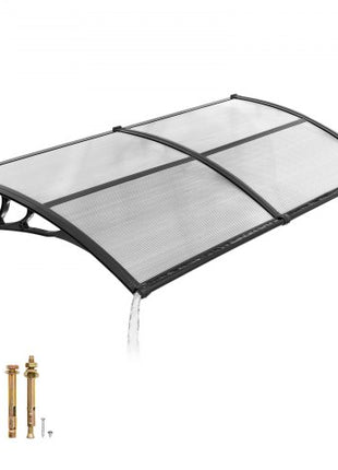 Awnings for Door Entrance, 38 x 78 in, Exterior Front Door Window Awnings with Drainage & ABS Bracket, Rain Snow Sun Protection, Overhang Polycarbonate Door Canopy for Porch Patio, Clear