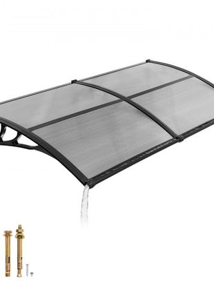 Awnings for Door Entrance, 38 x 78 in, Exterior Front Door Window Awnings with Drainage & ABS Bracket, Rain Snow Sun Protection, Overhang Polycarbonate Door Canopy for Porch Patio, Smoky Gray