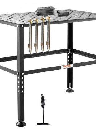 Welding Table 36" x 24", 800LBS Capacity Welding Workbench Table, Heavy-Duty Work Bench with 0.63" Fixture Holes and Non-slip Foot Pads for Welding Assembly Repair Works