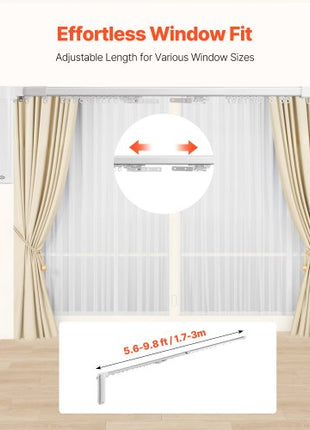 Smart Electric Curtain Track, 71-118 inch Adjustable Length, Motorized Rod with Remote, Ceiling and Wall Mount, Automated Curtain Track System Compatible with Alexa, Google Home, App Control