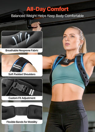 Weighted Vest, 8 lbs Body Weight Vest for Men Women, with Reflective Stripe, Adjustable Buckle, Workout Equipment for Strength Training, Running, Jogging, Fitness, Muscle Building, Weight Loss