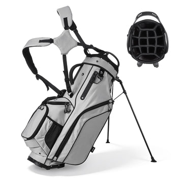 Golf Cart Bag, 14 Way Top Divider Organizer, 2-in-1 Golf Club Bag with Full-length Divider, Dual Shoulder Straps, Support Legs, Rain Hood, Storage Pockets, Lightweight Polyester for Men & Women