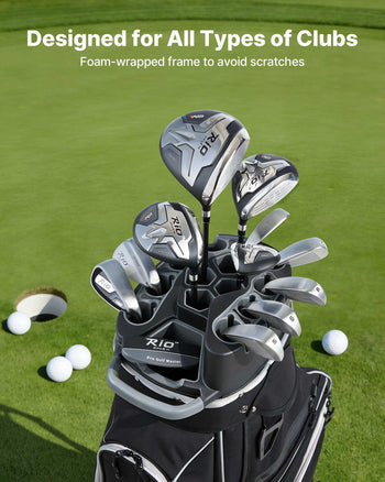 Golf Cart Bag, 14 Way Top Divider Organizer, Golf Club Bag with Full-length Divider, Storage Pockets, Shoulder Strap, Rain Hood, Smooth Zippers, High-Strength 900D Polyester for Men & Women