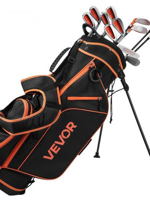 Golf Club Set, 12 Pieces Women's Golf Club Complete Set Right Handed with 460CC #1 Driver, #3 & 5 Fairway Wood, #4 Hybrid, #5/#6/#7/#8/#9/#PW/#SW Irons, L-Shaped Putter, Golf Stand Bag, Orange