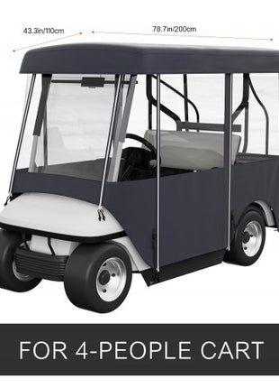 Golf Cart Enclosure, Polyester Driving Enclosure, Club Car Covers Universal Fits for 2+2 Passenger Golf Carts, Sunproof and Dustproof Outdoor Cart Cover
