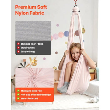 Aerial Yoga Hammock, 300 lbs Load Aerial Silk, Yoga Swing with Nylon Fabric, PE Zipper Bag for Parent-Child Interaction, Strengthen Muscles & Improve Practice, Hammock and Swing Combo
