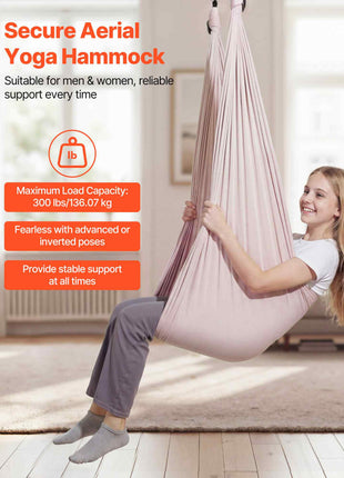 Aerial Yoga Hammock, 300 lbs Load Aerial Silk, Yoga Swing with Nylon Fabric, PE Zipper Bag for Parent-Child Interaction, Strengthen Muscles & Improve Practice, Hammock and Swing Combo