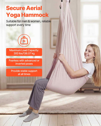 Aerial Yoga Hammock, 300 lbs Load Aerial Silk, Yoga Swing with Nylon Fabric, PE Zipper Bag for Parent-Child Interaction, Strengthen Muscles & Improve Practice, Hammock and Swing Combo