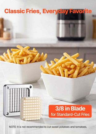 French Fry Cutter, 3/8" Blade Commercial Vegetable Chopper, Lever-Action Vegetable Dicer with Ergonomic Handle, Stainless Steel Potato Slicer for Classic Cut Fries, Onion, Carrots, Bell Pepper