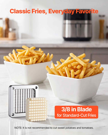 French Fry Cutter, 3/8" Blade Commercial Vegetable Chopper, Lever-Action Vegetable Dicer with Ergonomic Handle, Stainless Steel Potato Slicer for Classic Cut Fries, Onion, Carrots, Bell Pepper
