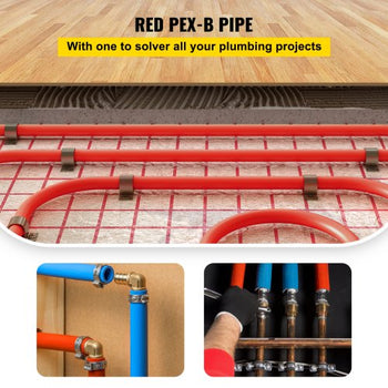 PEX Pipe, 7/8 inch x 500 FT PEX Tubing, Non Oxygen Barrier Red PEX-B Pipe, Flexible PEX Water Line for RV Sewer Hose, Plumbing, Radiant Heating