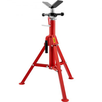 V Head Pipe Stand 1/8-12 inch Capacity, Adjustable Height 28-52 inch, Pipe Jack Stands 2500 lbs Load Capacity, Portable Folding Pipe Stands, Carbon Steel Body More Durable