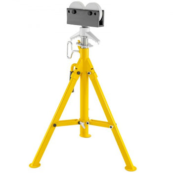 0.5-12 inch Roller Pipe Stand Adjustable Height 32\"-55\" Pipe 2500Lb Capacity Jack Stands Folding Portable High Folding Pipe Stand with Roller Head Fold A Trailer Jacks