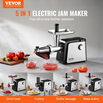 Electric Tomato Strainer, 500W Tomato Sauce Maker Machine, 4.9 LBS/Min Food Strainer and Sauce Maker, Pure Copper Motor Food Mill with Reverse Function for Tomato Strawberry Blueberry Sauce