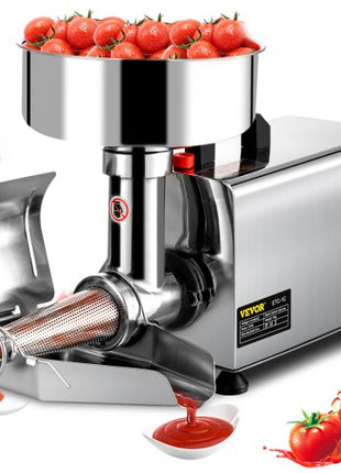 110V Electric Tomato Strainer 370W Commercial Grade Tomato Milling Machine Stainless Steel Tomato Press and Strainer 90-160 Kg/H Pure Copper Motor Food Strainer and Sauce Maker