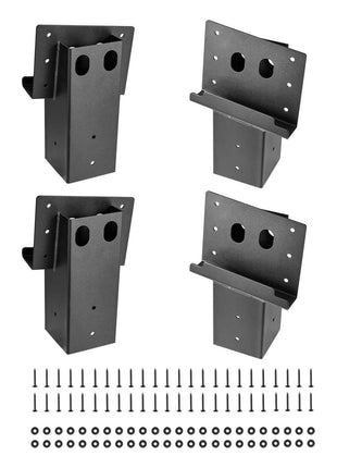 Deer Blind Brackets, Outdoor 3.6x3.6 Platform Bracket, Fit 3.5x3.5 In / 88.9x88.9 mm Lumber, 2204lbs/1000kg Capacity Steel Elevator Brackets for Deer Stand, Hunting Blinds, Shooting Shack, 4 Pcs