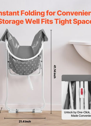 Portable Dog Bathtub, Elevated & Foldable Space-saving Pet Shower Station with Efficient Drainage, Bathing Tub for Washing & Grooming Small and Medium Size Dogs and Cats Indoor & Outdoor, Grey